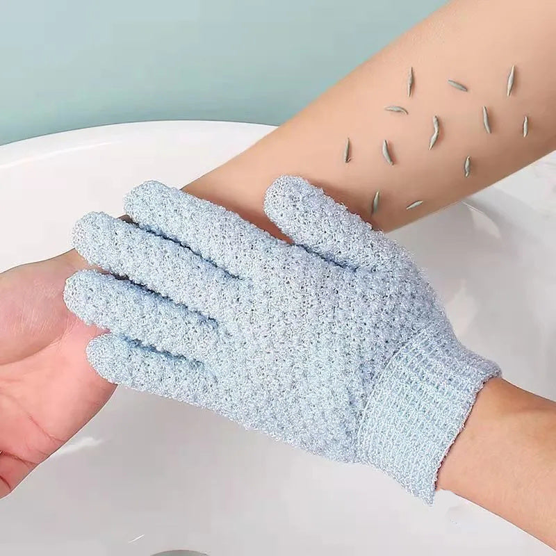 1 Bathroom Exfoliating Rubbing Scrub Skin Massage Sponge Shower Brushing Cloth Bath Gloves Scrubber