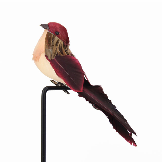 1 Set Realistic Feathered Birds with Nest Artificial Craft Birds for Garden Parties Lawn Decor