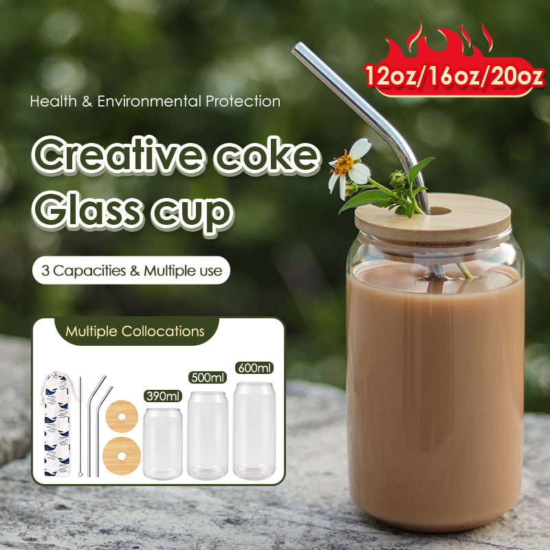 12/20oz Glass Cup Transparent Drinking Utensil Coffee Wine Milk Beer Cola Juice Cold Drinkware