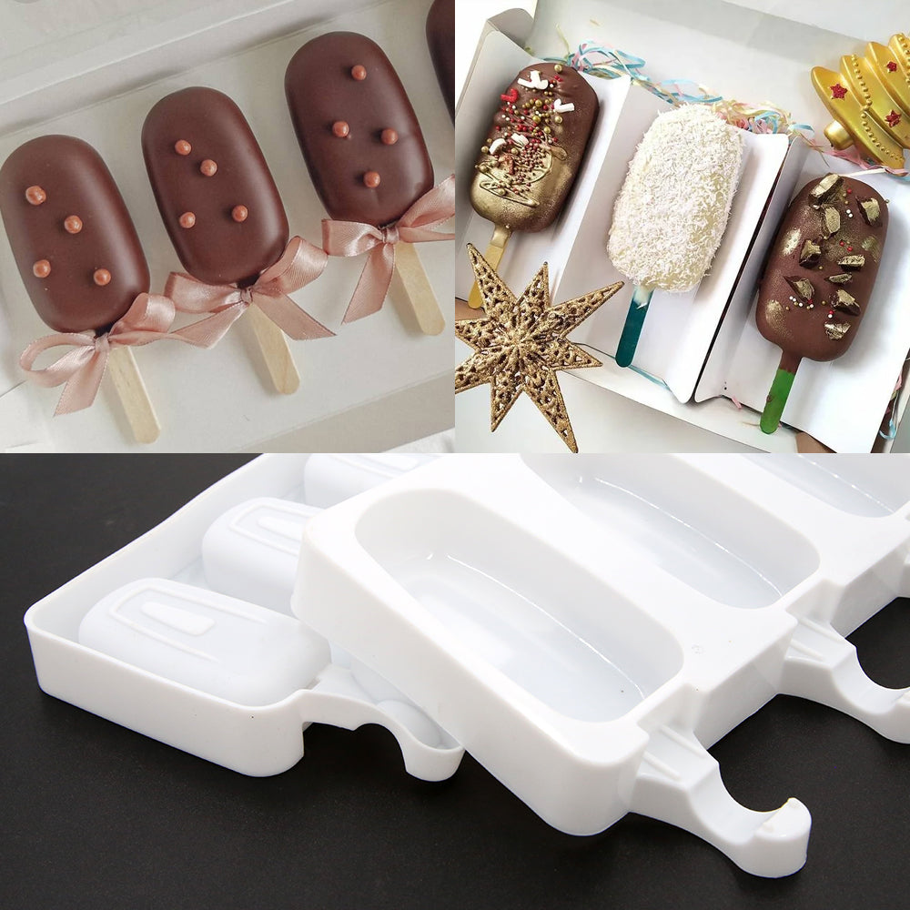 4/8 Cell Magnum Silicone Mold Silicone Ice Cream Mold Popsicle Molds DIY Ice Cream Mould Ice Pop Maker Mould Icemaker