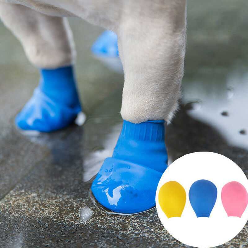 4Pc/Set Waterproof Paw Protector Balloon Rubber Rain Boots Cat Socks Footwear Anti Slip Pet Dog Shoes Puppy