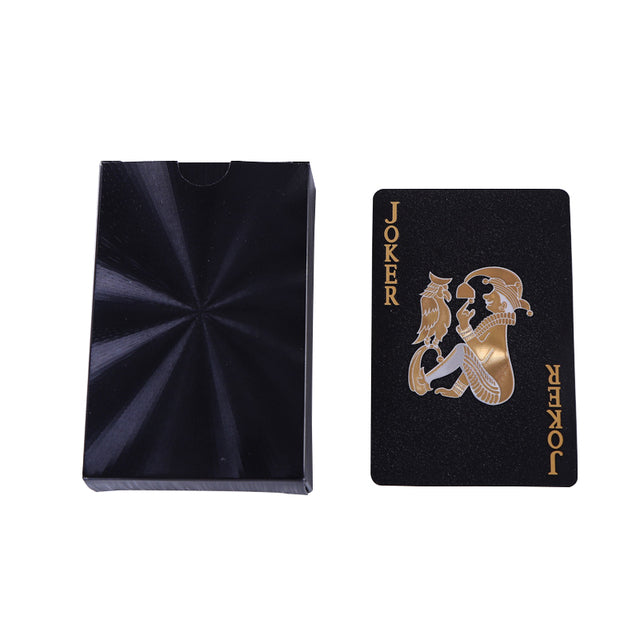 A Deck Of Playing Cards, 2 Styles Of Plastic With Golden Black And Gold Waterproof Magic Cards