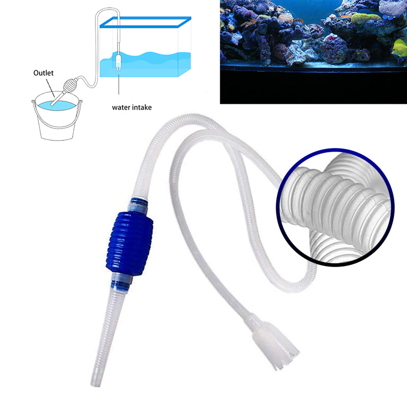 Aquarium Siphon Gravel Water Filter Cleaning Tool Handheld Fish Tank Vacuum Cleaner Air Pump