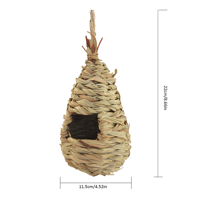 Charming Decorative Hummingbird House Hand-woven Hung Straw Nest