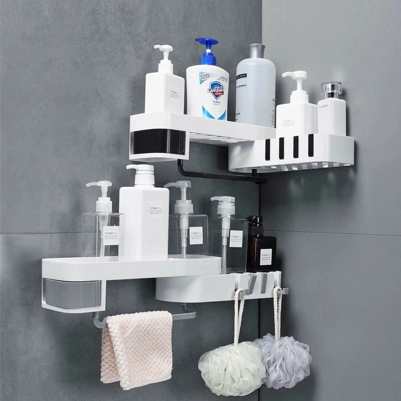 Corner Bathroom Organizer Shelf Shampoo Cosmetic Storage Rack Wall mounted