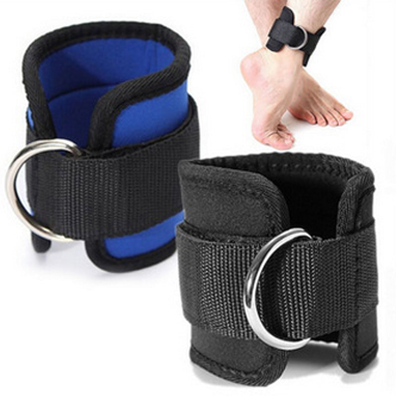 D-Ring Ankle Anchor Strap Belt Gym Cable Attachment Thigh Leg Strap Lifting Fitness Exercise