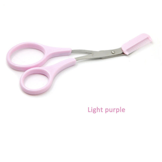 Eyebrow Trimmer Scissor with Comb Facial Eyelash Hair Removal Makeup Accessories