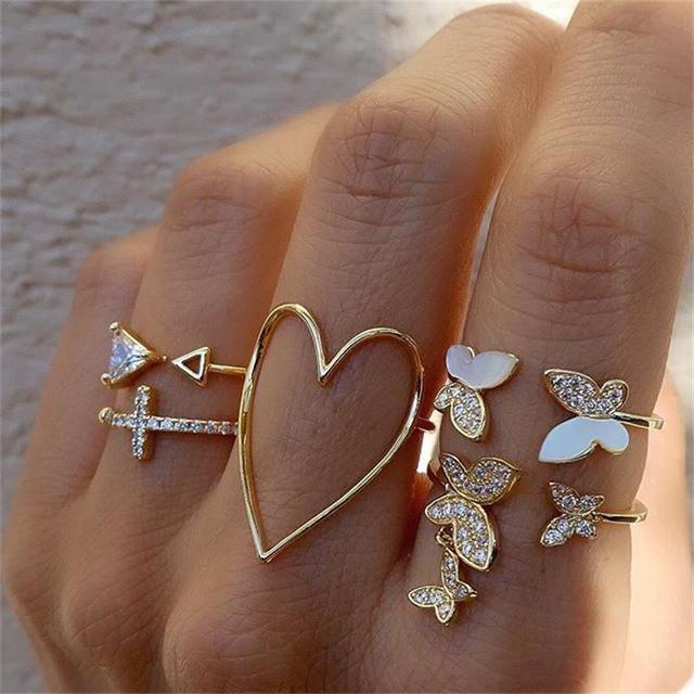 Fashion Silver Color Dancing Moving Butterfly Rings Dainty Insect Minimalist Rings For Women