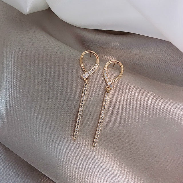 New Trendy Long Tassel Butterfly Drop Earrings Gold Color 2022 Fashion Hanging Women Earrings