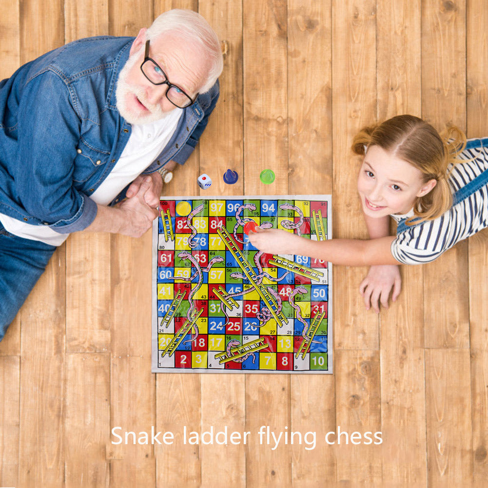 Portable Snake Ladder Flight Chess Set Educational Toys Parent-Child Interactive Family Party Games